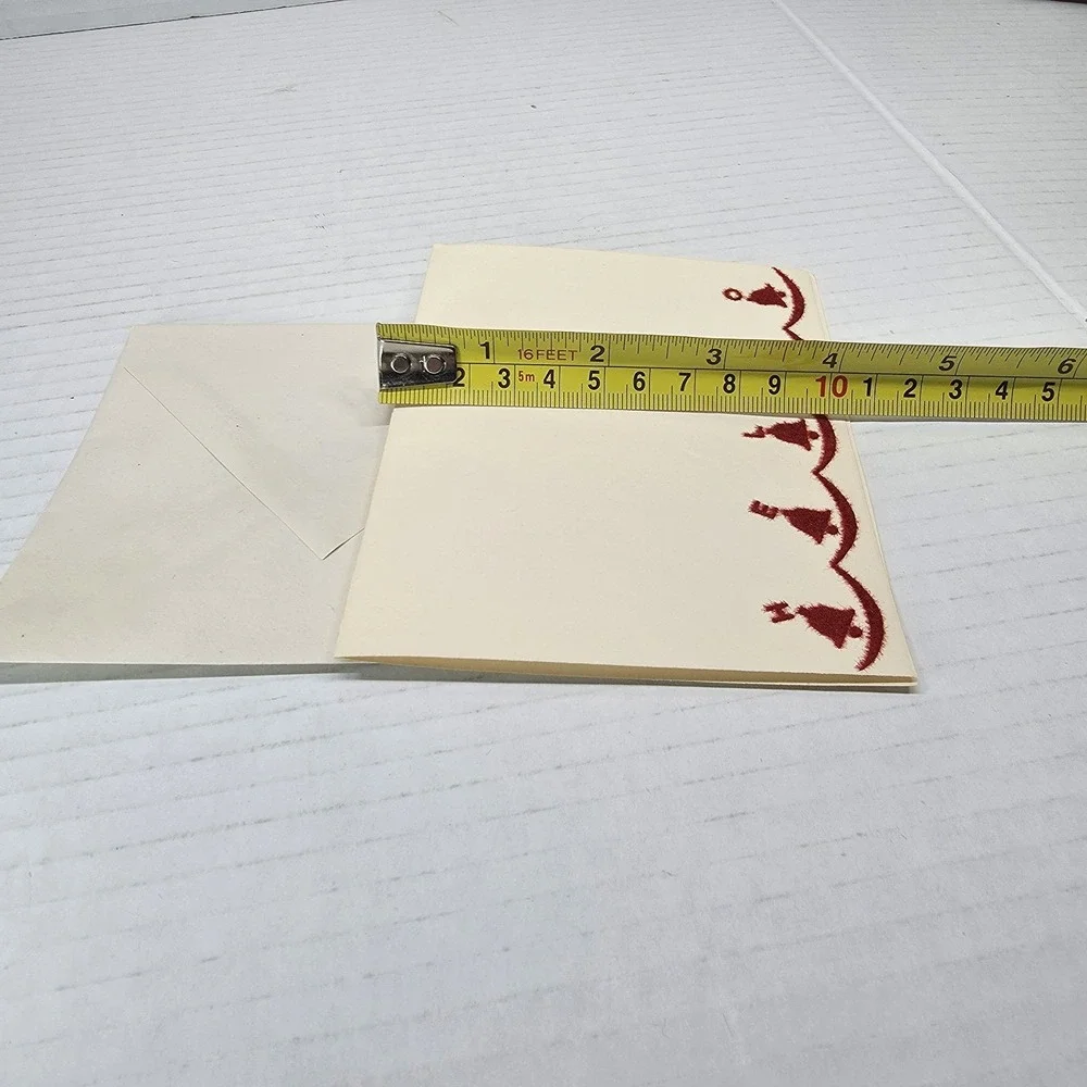 VTG 1950s Buzza‎ Cardozo Velvetone Flocked Christmas Notes Made in USA 9 Cards